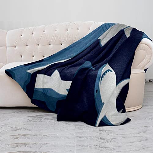 Couverture polaire requin en microfibre douce pour lit enfant