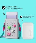 Liene DIY Charm Carry Bag Pearl N200 Pro Portable Photo Printer, Instant Mini Picture Printer for iPhone Smartphone Case, Silicone Protective Cover with Detachable Lanyard & DIY Charms, Grey