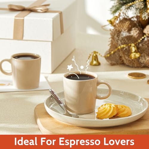 Image of Sweese 4-Pack Porcelain Espresso Cups, Beige High-Grade Durable Professional, 3.5 Fluid Ounces nan nan