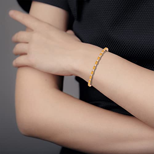 Angara Natural Fire Opal Tennis Bracelet For Women, Girls In 14K Rose Gold (Grade - A | 6X4Mm) | October Birthstone Jewelry Gift For Her | Wedding Anniversary #TOP2