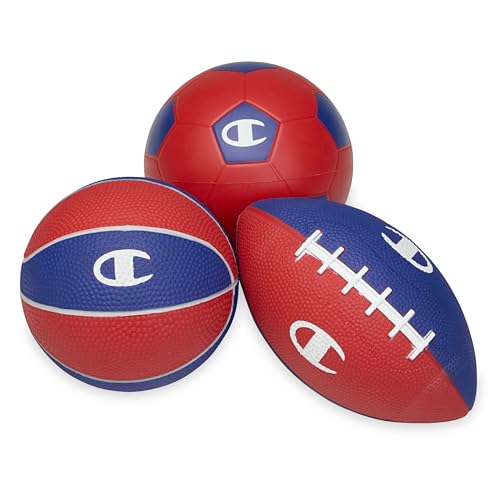 Champion All-Weather Mini Sports Balls (Pack of 3, Classic), Rubber