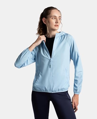 Image of Jockey MW50 Women's Microfiber Fabric Relaxed Fit Raglan Styled Water Resistant Hoodie Jacket with Stay Dry Treatment