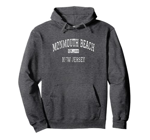 Monmouth Beach New Jersey NJ Vintage Pullover Hoodie