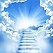 CSFOTO 10x10ft Heaven Backdrop Golden Heaven Sent Theme Decorations Banner Kingdom of God Stairs to Paradise Sunlight Cloud Church Events Background Memory Backdrop Rest in Peace Background