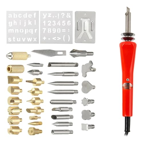 はんだごて セット 37個 30W ウッドバーニングキット 彫刻ペン 電気はんだごて 温度調節可能 DIYや修理に多目的に使える