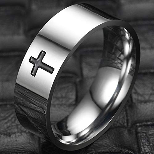 Jude Jewelers 8mm Stainless Steel Classical Simple Plain Christian Cross Religious Wedding Band Ring3