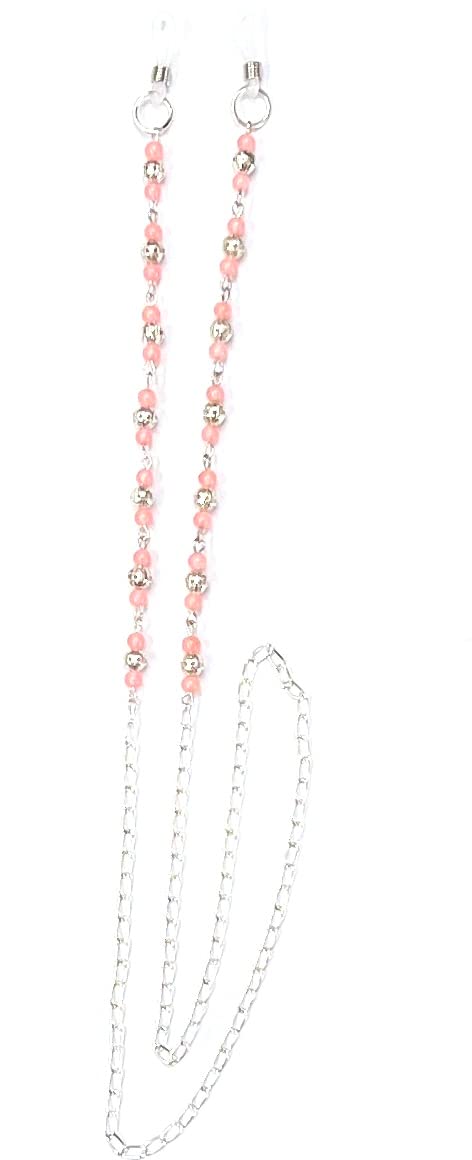 Lightweight Acrylic Beads Small Silver Filigree Pastel Spectacle Chain For Women Chain Lanyard String for Eyewear Frames, Specs, Reading Glasses, Sunglasses, Goggles and Eyeglasses