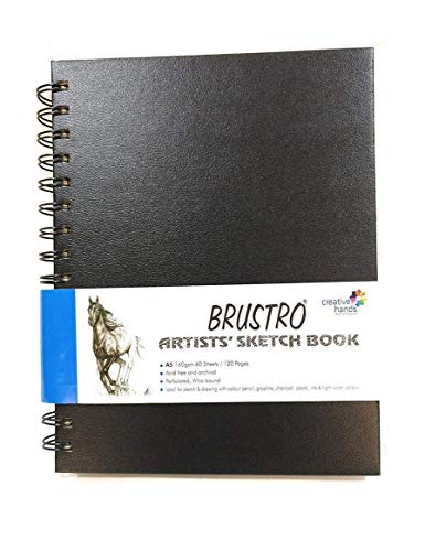 Image of BRUSTRO Technical Pen (Pack of 6) Wiro Bound Artists Sketch Book, A5 Size, 120 Pages, 160 GSM