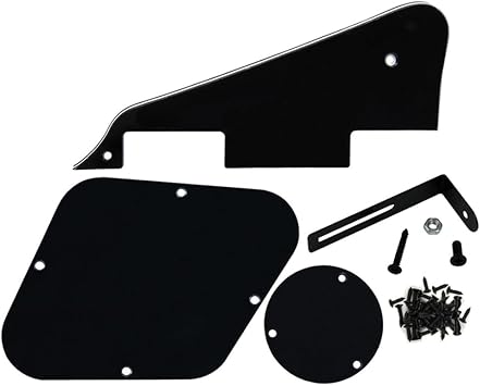 Guitar Pickguard Scratch Back Plate Bracket for Gibson Les Paul Style Guitar Replacement Black 3 Ply