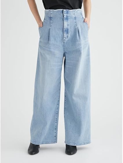 Amazon | [セルフォード] ハイウエストワイドデニムパンツ