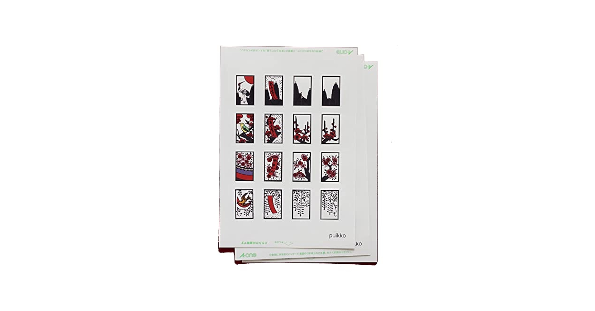 Amazon.co.jp: puikko 角型シール（17×24mm） 花札 : 文房具