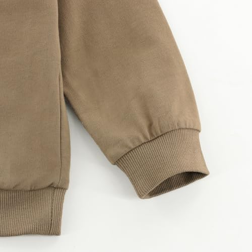 Image of Toddler Boys or Girls Fall Winter Outfits Long Sleeve Plain Crewneck Sweatshirt and Jogger Pants Set for 12 M- 13 Y