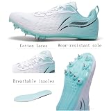 Dwihuize Damskie buty lekkoatletyczne z kolcami lekkie dziecięce buty do biegania do treningu skoków sprinterskich,Blue,38 EU