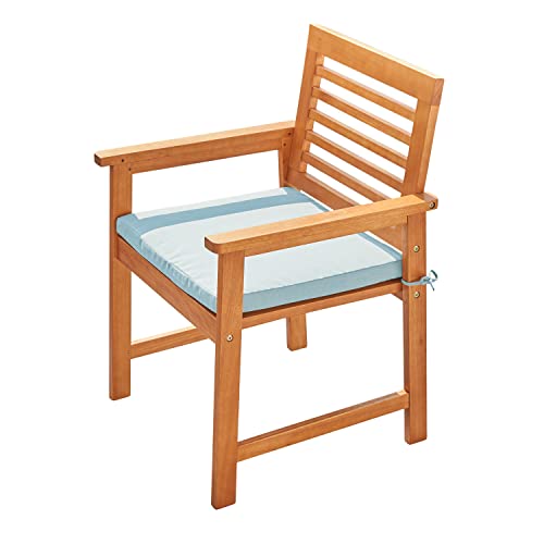 Vifah V1952 Waimea Honey Slatted Patio Eucalyptus Wood Dining Armchair With Cushion #TOP17