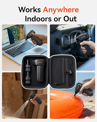 Image of WOLFBOX Hard Carrying Case for MF60 /MF70 Electric Air Duster [CASE ONLY, Device Not Included], Shockproof Travel Storage Bag for Compressed Air Blower & Accessories, Splash-Proof