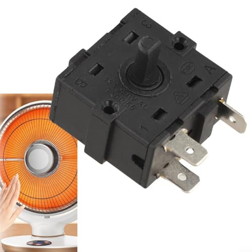 Interruptor de cabezal remoto giratorio para controlar la temperatura y la velocidad del ventilador encendido para calentadores y dispositivos de calefacción (C)