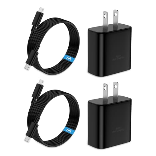 45W Samsung Charger USB-C Super Fast Charger with 6FT Type C Charging Cable Cord Charger for Samsung Galaxy S24 Ultra/S24/S24+/S23 Ultra/S23/S23+/S22 Ultra/S22+/S21,Z Fold 5/Z Fild 5,Galaxy Tab,2Pack