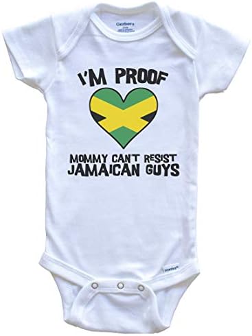 I’m Proof Mommy Can’t Resist Jamaican Guys Jamaica Flag Heart Baby Onesie