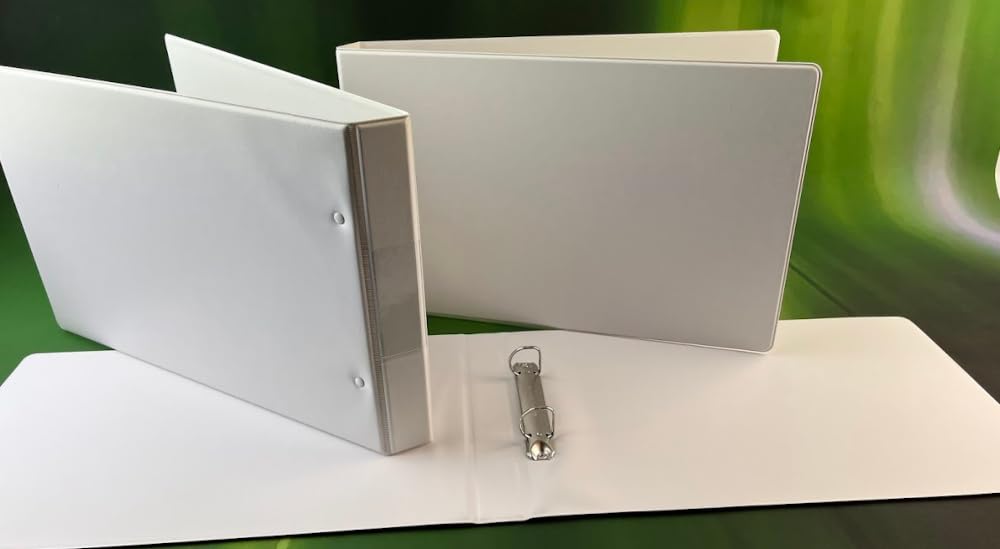 A4 Landscape PVC, 2D 20mm Capacity Ring Binder - Pack of 3 (White)