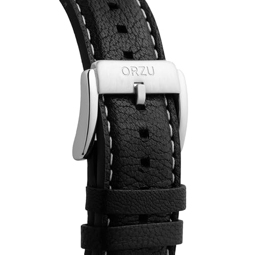 Image of ORZU Automatic Men's Watch Stainless Steel Case & Leather Band Sapphire Glass (MT6003)