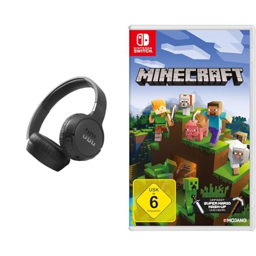 JBL Tune 660 BTNC On-Ear Active Noise Cancelling Kopfhörer Pure Bass Sound – Via Bluetooth- oder Kabel-Verbindung – Schwarz & Nintendo Minecraft - [Nintendo Switch]