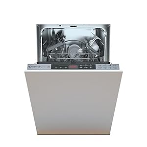 Candy Brava CDIH 2T1047 Vaatwasser Slim voor inbouw, intrekbaar, 10 plafonds, 8 programma’s, Touch, vertraagde start, 44,8 x 55,5 x 81,6 cm, zilverkleurig