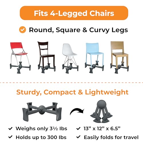 Image of KABOOST Booster Seat for Kitchen Chair, Charcoal - Goes Under The Chair - Portable Booster for Toddlers and Grown Ups