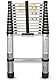 Eaxus® Teleskopleiter 3,8m - DIN EN 131 Aluminium Mehrzweckleiter Ausziehbar mit 13 Stufen, Silber