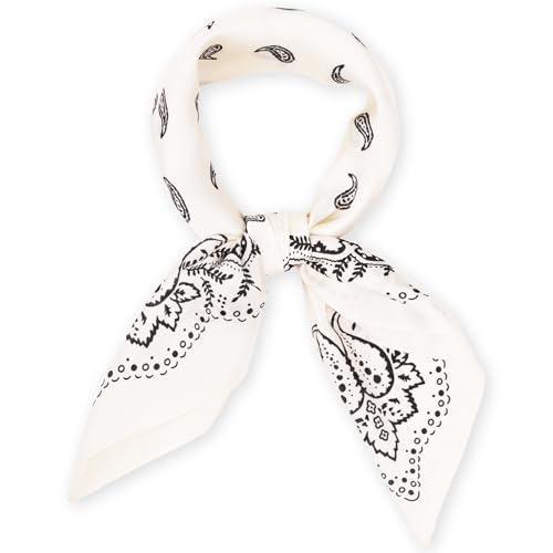 Wuliim 27.5 Satin Scarf - Super Soft & Lightweight Silky Head Bandanas Medium Square Versatile Fashion Neckerchief Silk Like Asthetic Handbag Scarf for Women (White)