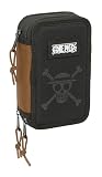 ONE PIECE - Astuccio scuola con 37 utili inclusi, astuccio per bambini, ideale per bambini dai 5 ai 14 anni, comodo e versatile, qualità e resistenza, 12,5 x 5,5 x 19,5 cm