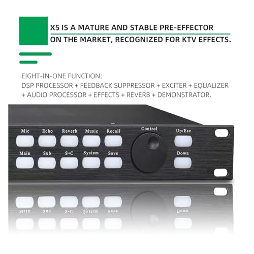 Ecualizador Gráfico X5 para Karaoke, Pre-Efectos KTV, Procesador Profesional de Audio Digital con Efecto Eco y DSP, Configurable vía Interfaz PC para Evitar el Silbido miniatura 4