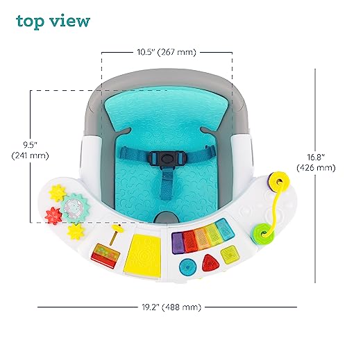 Infantino Music & Lights 3-In-1 Discovery Seat And Booster - Convertible, Infant Activity And Feeding Seat With Electronic Piano For Sensory Exploration, For Babies And Toddlers, Teal #TOP4