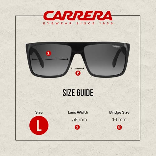 Carrera CA5039/S 0807/9O 58MM Black/Dark Grey Gradient Plastic Rectangular Sunglasses For Men For Women + BUNDLE with Designer iWear Eyewear Kit4