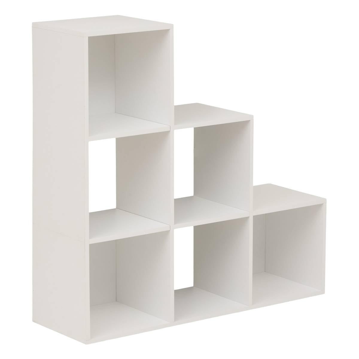 5five - étagère mix'n modul 6 cases escalier 32x102cm blanc