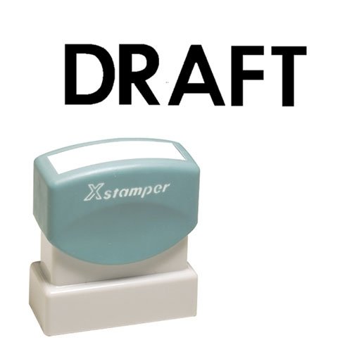 Xstamper(R) One-Color Title Stamp, Pre-Inked, "Draft", Black