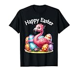 Flamenco De Conejito De Pascua Huevos Coloridos De Pascua Camiseta