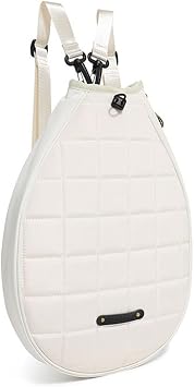 Quilted Padel Racket Bag, Faux Leather Padel Bag for Men and Women Padded Padel Racket Protector Bag, Padel Gift