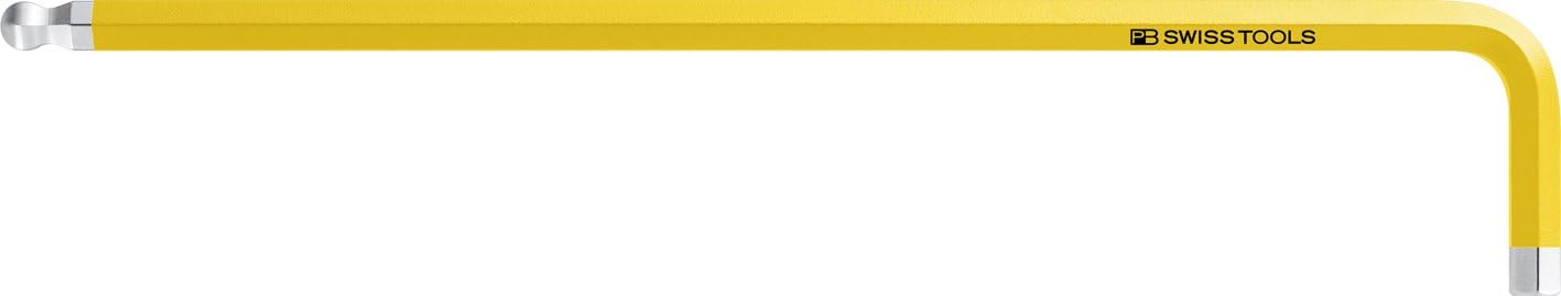 PB Swiss Tools 4mm Rainbow color-coded Ball Point Hex Key L-wrench, long-type, Yellow