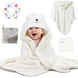 SOZOMO Toalla de Baño para Bebe,Baby Toalla de Baño para Bebe con Capucha,Toalla para Bebe Super Absorbente,con Toalla...