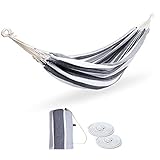 ROOITY Double Hammock Brazilian Hammocks with Portable Carrying Bag,Soft Woven Fabric, Up to 450 Lbs