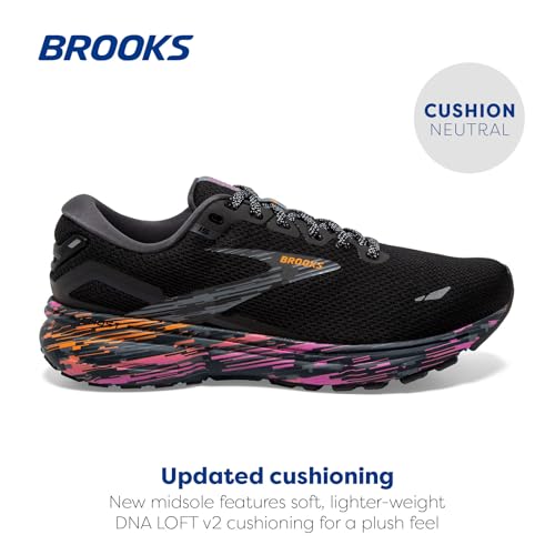Brooks Men's Ghost 15 Neutral Running Shoe - Black/Phlox/Oriole - 11 Medium