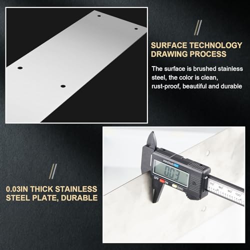 Blulu 4 Pcs Stainless Steel Door Protection Push Plate with Screws, Brushed Metal Door Kick Plates for Interior & Exterior Doors, Anti-Scratch, 16 Inch, for Home & Commercial Use - Thumbnail 5