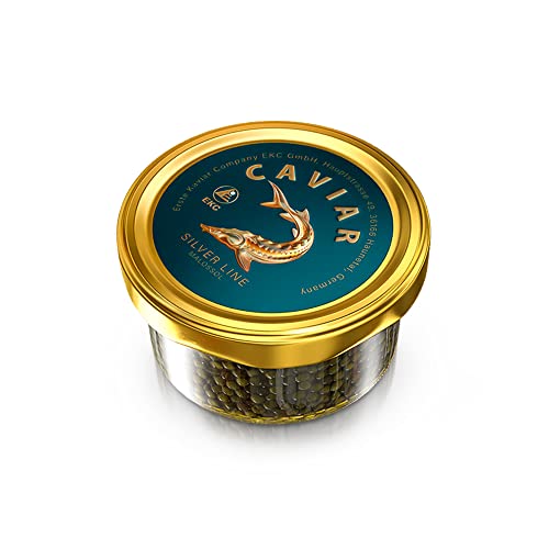 Schwarzer Störkaviar 100 g Silver Line, Malossol Fischkaviar, Schwarzer Kaviar, Sibirische Stör Beluga
