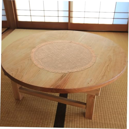 Set table jute avec dentelle nappe ronde protection table cuisine