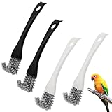 Cosstream Vogelkäfig Bürst - 4 Stück Schaufelreiniger mit langem Griff für Vogelkäfige Papageienkäfig Reinigungsbürste Zubehör für Vogelkäfigwerkzeuge