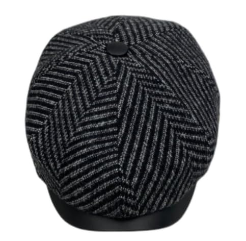 Casquette plate en laine Karnas contre le froid : style élégant à chevrons