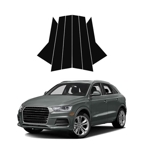 Pegatinas para molduras de ventanas Audi Q3, cubiertas de pilares negros brillantes de 2013 a 2018