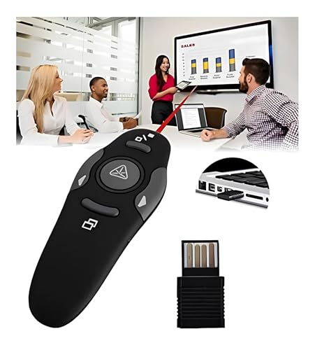 Apresentador de Slides Sem Fio Laser Premium Apontador PowerPoint Caneta Passador de Slides Ideal Pa