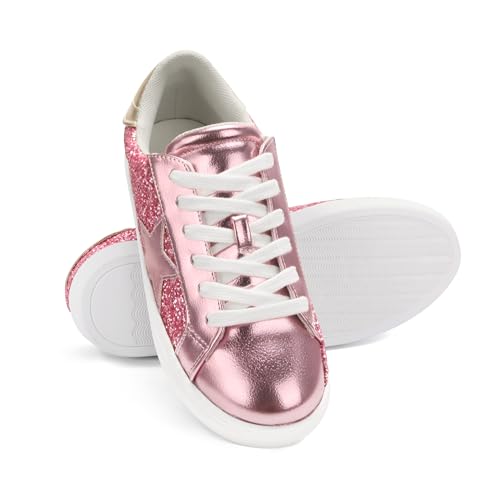 PARTY Women's Fashion Star Sneaker Lace Up Low Top Comfortable Cushioned Walking Shoes3