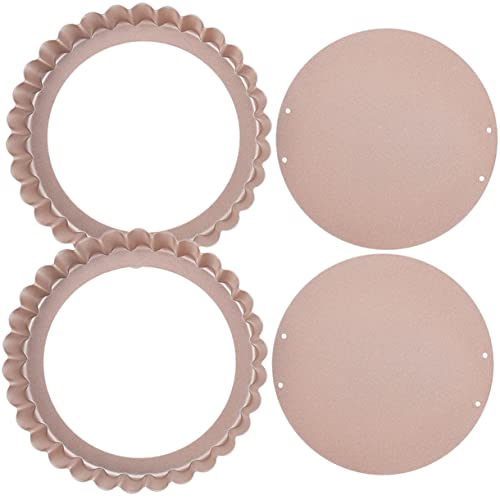LALADEFIEE Quiche Tart Baking Pan Set Heavy Duty Metal Removable Bottom Nonstick Surface Easy to Use Clean for Home Commercial Kitchens